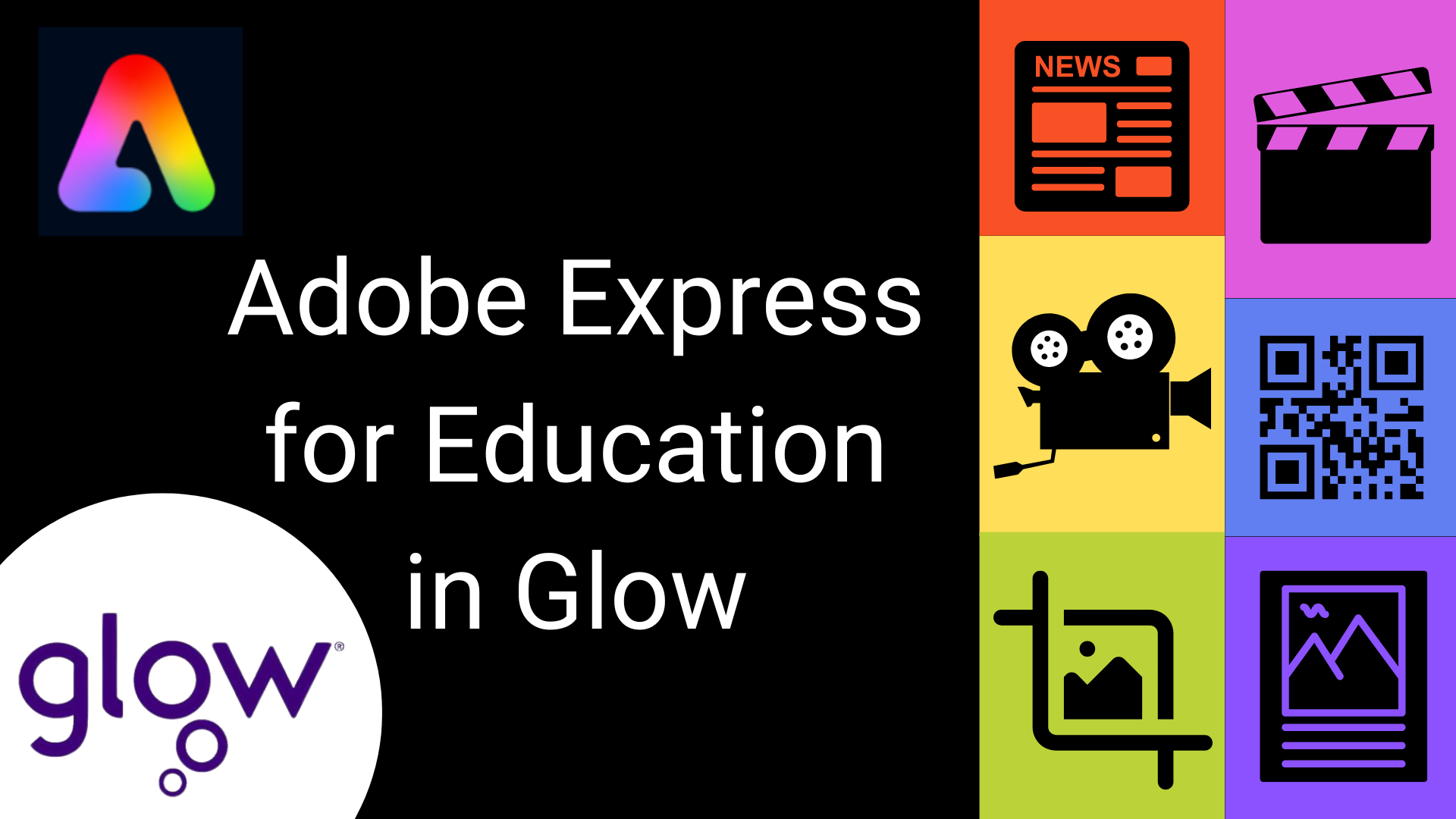 Adobe Express for Education in glow graphic